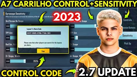 2023 A7 Carrilho New Sensitivity Settings A7 Carrilho Control Code