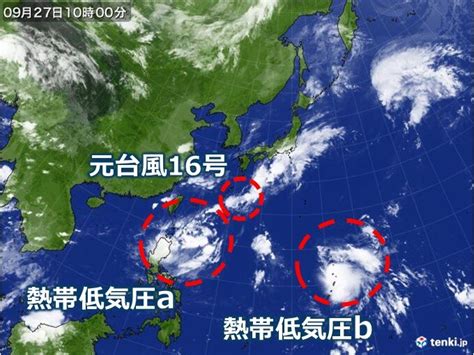 ダブル台風発生か 南の海上に2つの熱帯低気圧 今後 台風17号と18号に気象予報士 堂本 幸代 2024年09月27日 日本気象協会