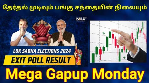 NIFTY Monday Mega Gapup Exit Poll Results 2024 Predict Over 350