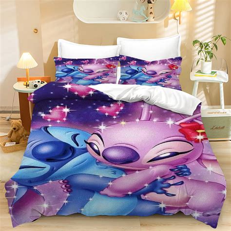 Stitch Cute Bed Duvet Cover Funny Anime Cartoon Bedding Sets