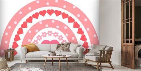 Pink Boho Rainbow Wallpaper Mural Wallsauce Uk