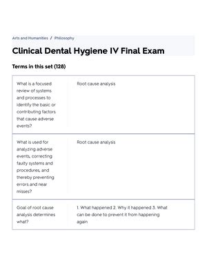 Dental Hygiene Clinic Flashcards Quizlet Dental Hygiene Clinic Terms