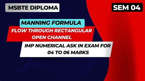 Flow Through Rectangular Open Channel Numerical On Manning Formula