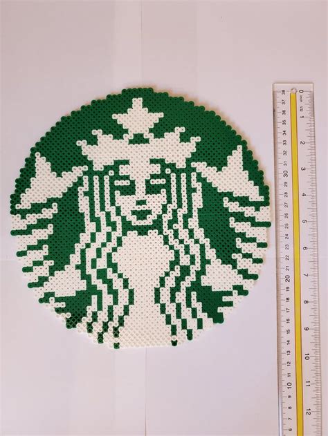 Perler Bead Starbucks Logo Etsy Perler Beads Etsy Perler