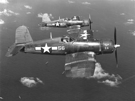 Photo F4u 1a Corsairs Of Marine Squadron Vmf 113 Over Eniwetok