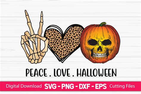 Peace Love Halloween Graphic By Craftartsvg Creative Fabrica