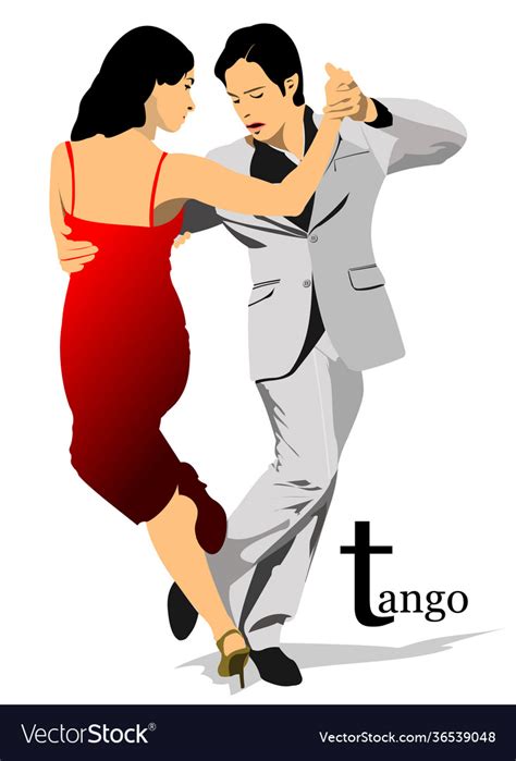 Couple Dancing A Tango 3d Royalty Free Vector Image