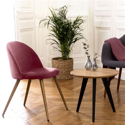 Chaise Cozy En Velours Rose Lot De Choisissez Les Chaises Cozy En