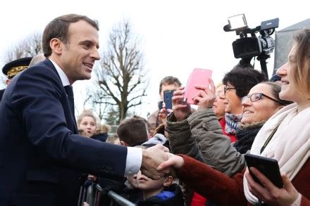 French President Emmanuel Macron During His Editorial Stock Photo ...