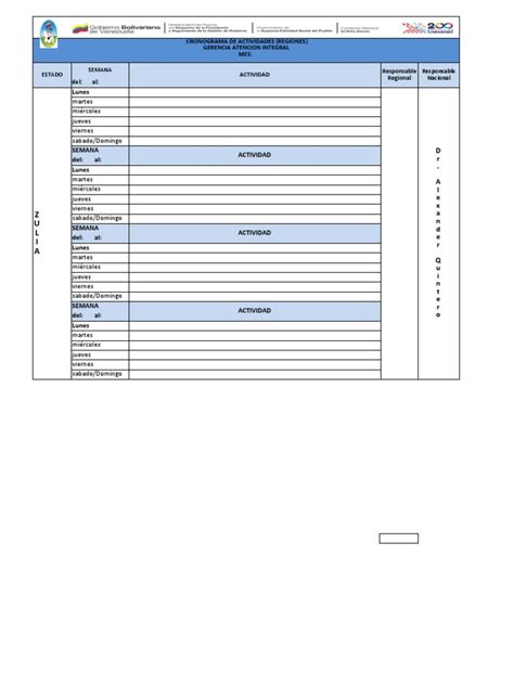 Formato De Planificacion Mensual Pdf