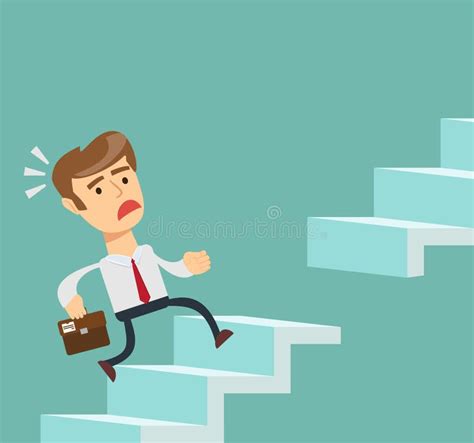 Man Running Up The Stairs Stock Vector Illustration Of Success