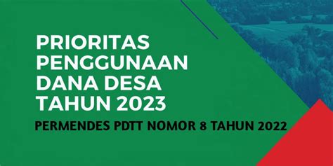 Permendes Tahun Tentang Prioritas Dana Desa Tahun Bungko News