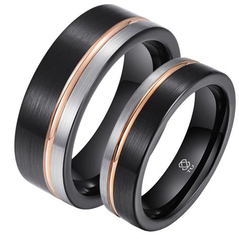 His And Hers Matching Tungsten Celtic Wedding Couple Rings Set