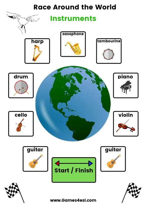 Printable Musical Instruments Board Games | Games4esl