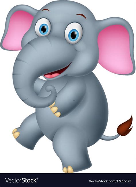 Happy elephant cartoon Royalty Free Vector Image