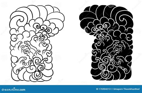 Chinese Wave And Water Splash Vector For Tattoo Background ...