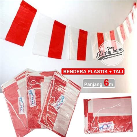 Promo Bendera Merah Putih Tali Umbul Umbul HUT Plastik Bendera