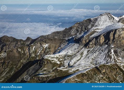 Top Of The Schilthorn And View Of Bernese Swiss Alps Switzerland Stock