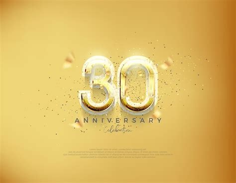 Premium Vector 30th Anniversary Number Luxury Gold Background Vector Premium Vector For Poster