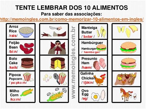 Alimentos Em Ingl S Ingl S