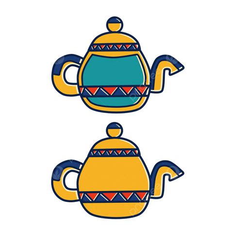 Two Yellow Teapots With Patterns Teapot Container Teapot Clipart Png