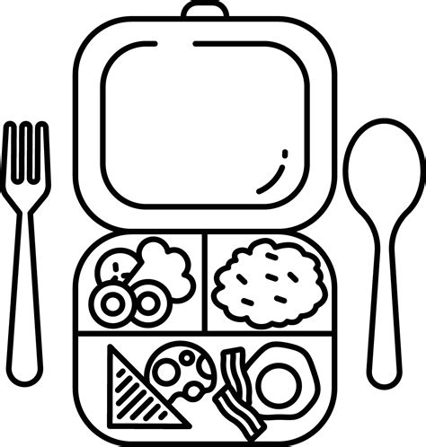 Lunch box outline illustration 44754819 Vector Art at Vecteezy