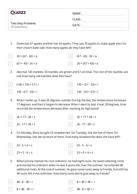 50 Two Step Inequalities Worksheets On Quizizz Free And Printable Worksheets Library