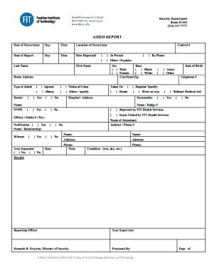 Fillable Online Fitnyc AIDED REPORT Fitnyc Fax Email Print PdfFiller