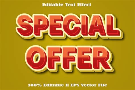 Oferta Especial De Efecto De Texto Editable Vector Premium