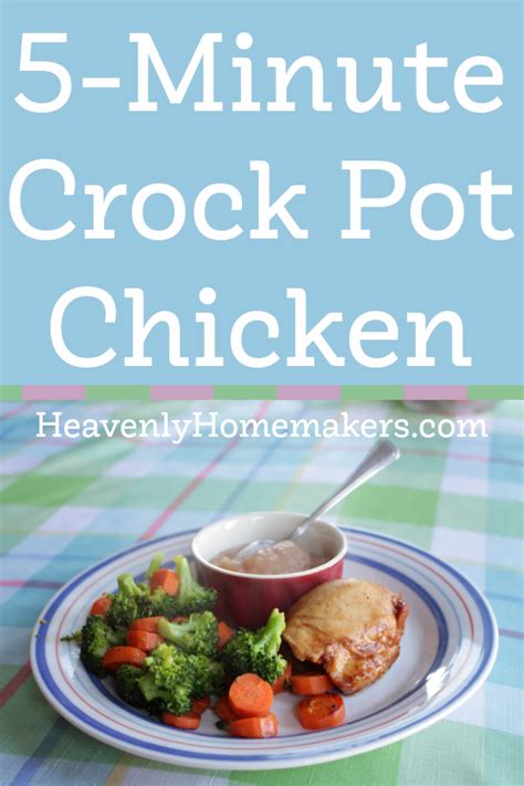 5-Minute Crock Pot Chicken | Heavenly Homemakers