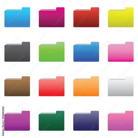 Colorful Folder Icons Set Stock Vector Adobe Stock