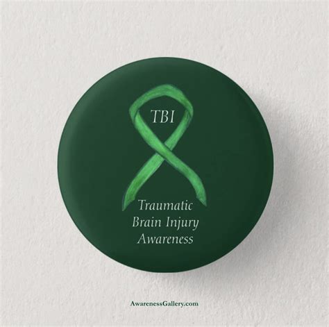 Traumatic Brain Injury TBI Awareness Ribbon Custom Gifts And