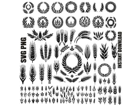 Wheat Svg Bundle Wheat Wreath Svg Wheat Svg Grain Svg Cut Files For