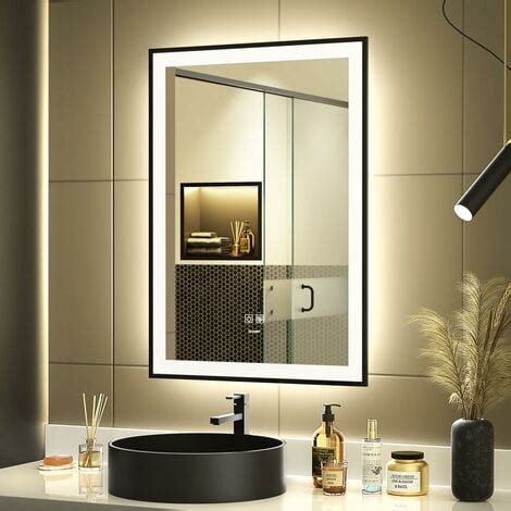 Miroir De Salle De Bain Led Miroir De Courtoisie Mural Grand Miroir