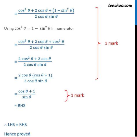 Prove Cos Sin Cos Sin Cosec Cot Teachoo