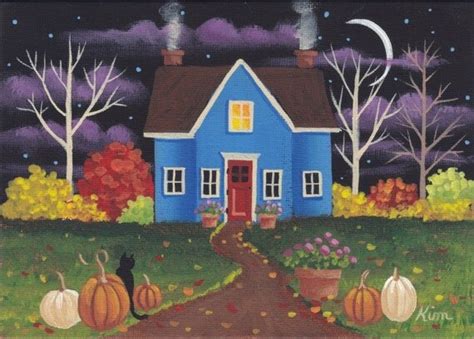 Night Fall Folk Art Print