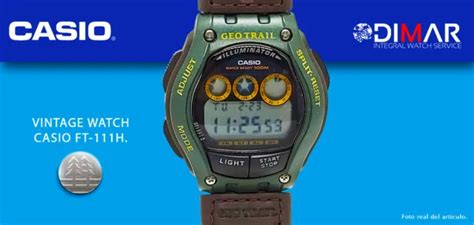 VINTAGE CASIO GEOTRAIL FT 111H QW 1966 WR 100 Illuminator AÑO 1999