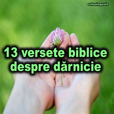 13 versete biblice despre dărnicie Calea Ingusta