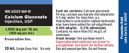 CALCIUM GLUCONATE 1000MG SDV 10ML EA FRESENIUS KABI USA LLC