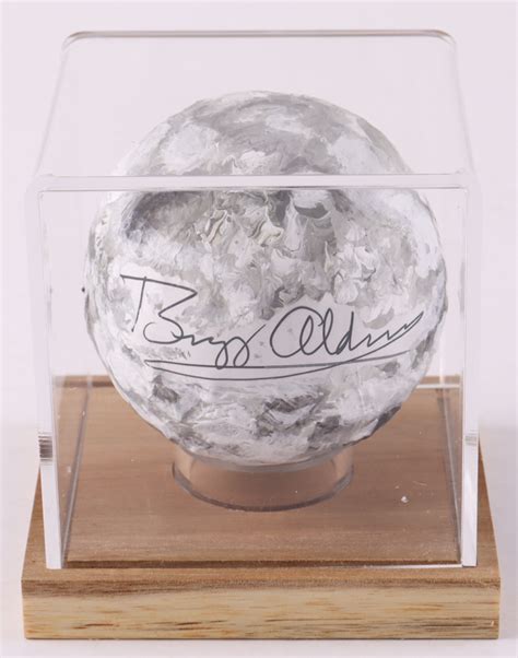 Buzz Aldrin Signed Replica Moon With Display Case PSA Apollo 11