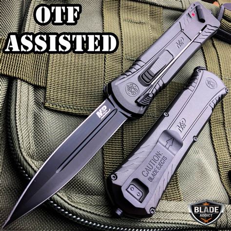 Mandp Otf Spring Assisted Spear Point Knife Gray Knife Tactical Gear Tactical