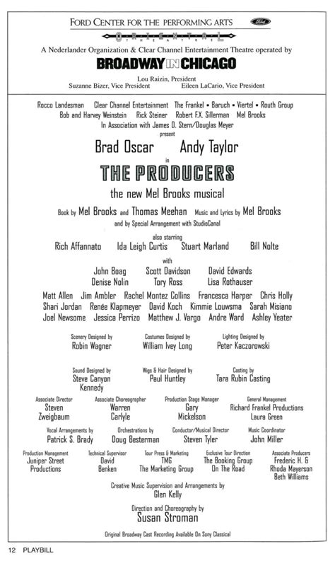 The Producers - Broadway In Chicago