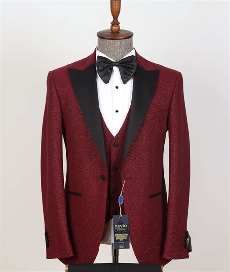 Maroon Oak Double Breasted Tuxedo Euroboutique Rx