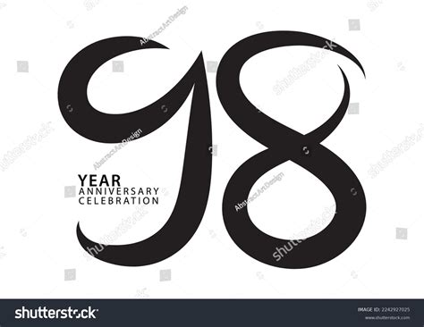 Year Anniversary Celebration Black Color Stock Vector Royalty Free