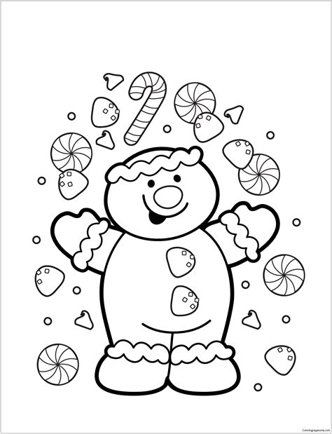 Printable Gingerbread Coloring Page