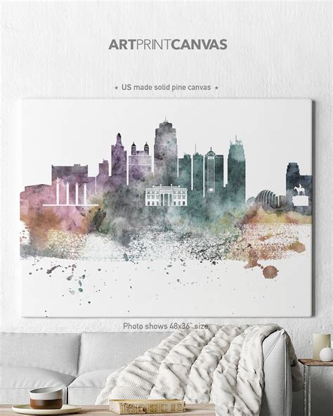 Kansas City Skyline Canvas, Kansas City Canvas Print, Kansas City ...