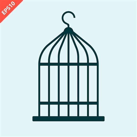 Premium Vector Empty Hanging Vintage Birdcage Design Vector Flat