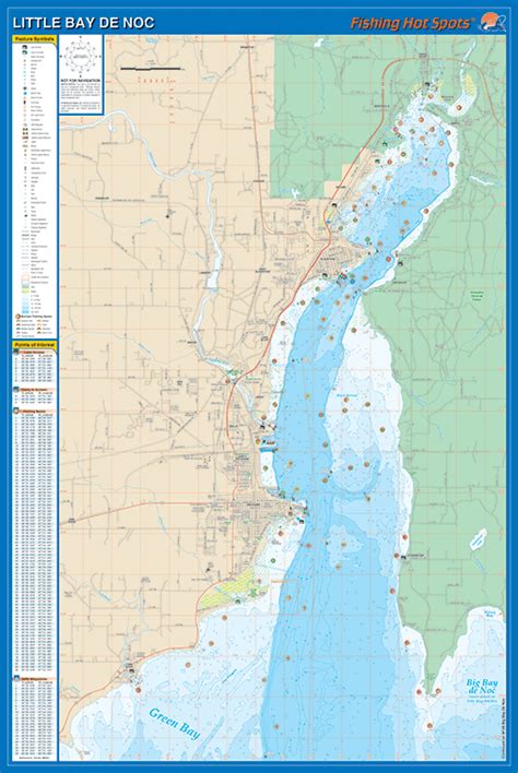 Little Bay De Noc Fishing Map Grapentin Specialties Inc