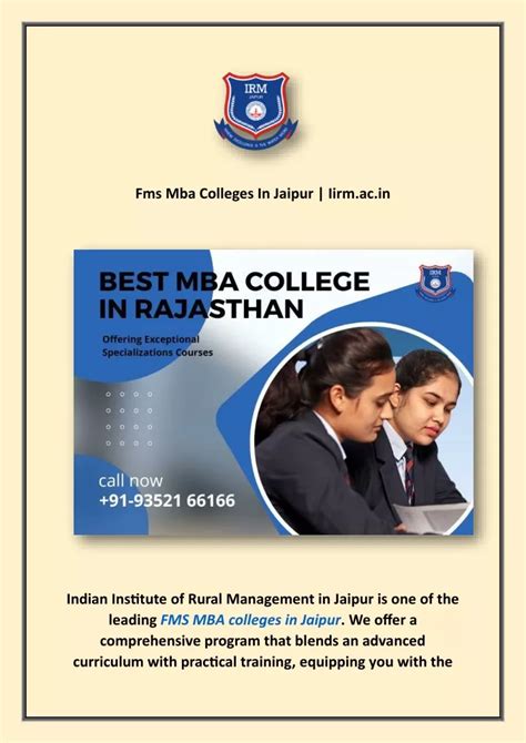 Ppt Fms Mba Colleges In Jaipur Iirm Ac In Powerpoint Presentation