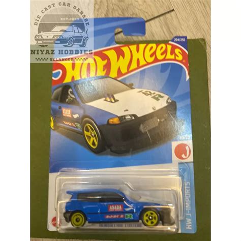 Hot Wheels Honda Civic EG Custom Blue Shopee Malaysia